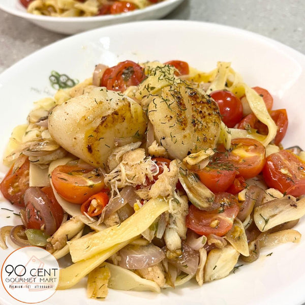 白酒蒜香帶子蟹肉意粉