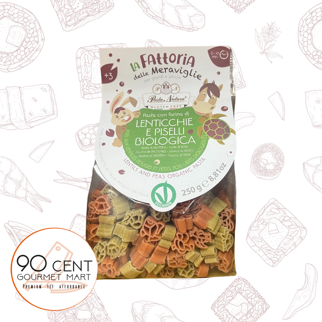 Pasta Natura 紅扁豆綠豌豆糙米兒童意粉 250g (有機 低糖低鹽)