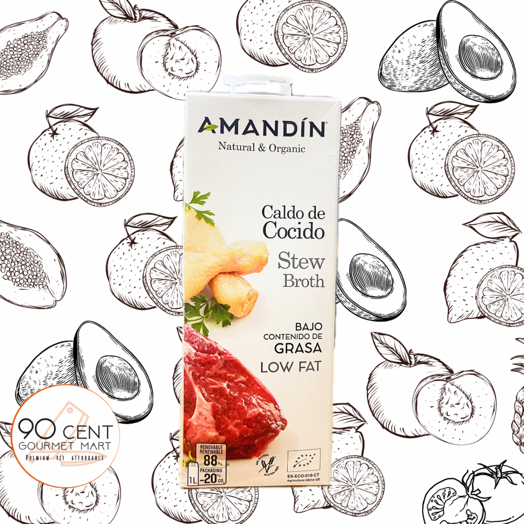 西班牙 AMANDIN - 有機低脂無糖無麩質黃薑雞肉牛肉燉湯